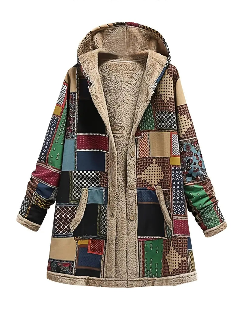 Vintage Patchwork Hooded Jacket