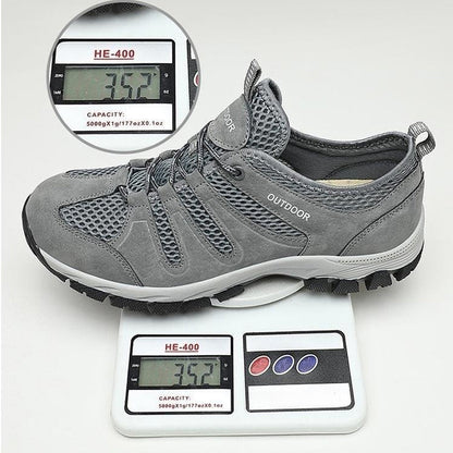 Men's Genuine Leather Breathable Lightweight Arch Support Hiking Orthopedic Shoes