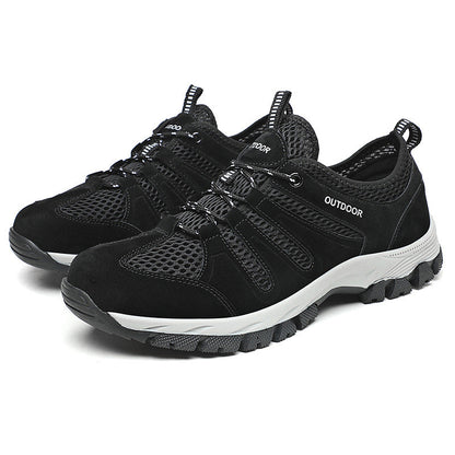 Men's Genuine Leather Breathable Lightweight Arch Support Hiking Orthopedic Shoes