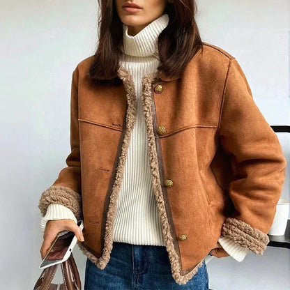 Aurora Caramel Faux Shearling Jacket