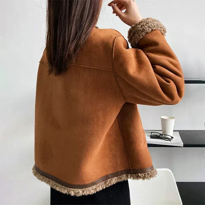 Aurora Caramel Faux Shearling Jacket