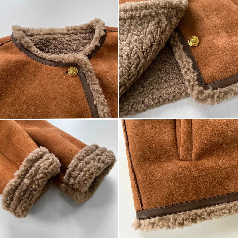 Aurora Caramel Faux Shearling Jacket