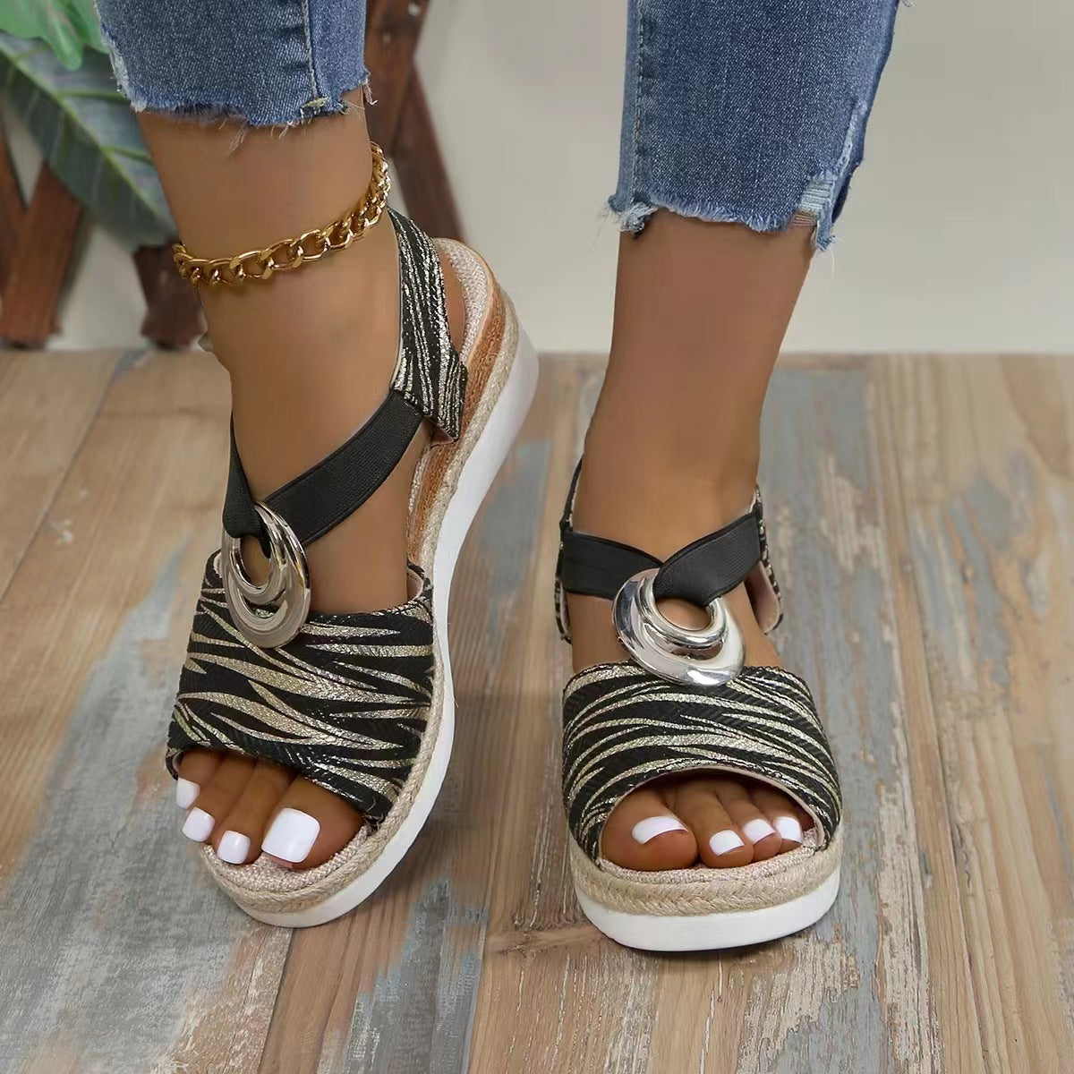 Ankle Strap Casual Wedge Sandals