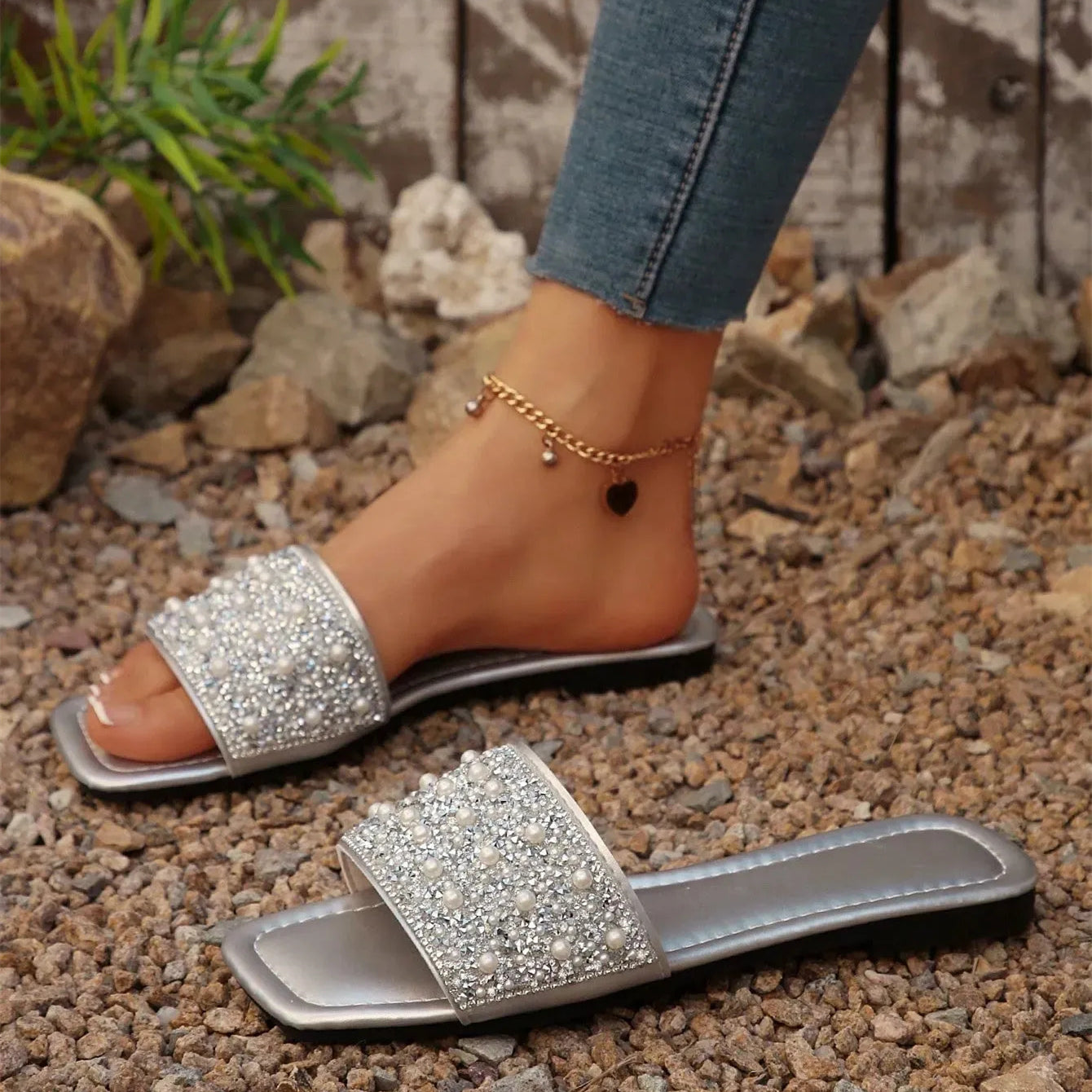 Non-Slip Crystal Sandal