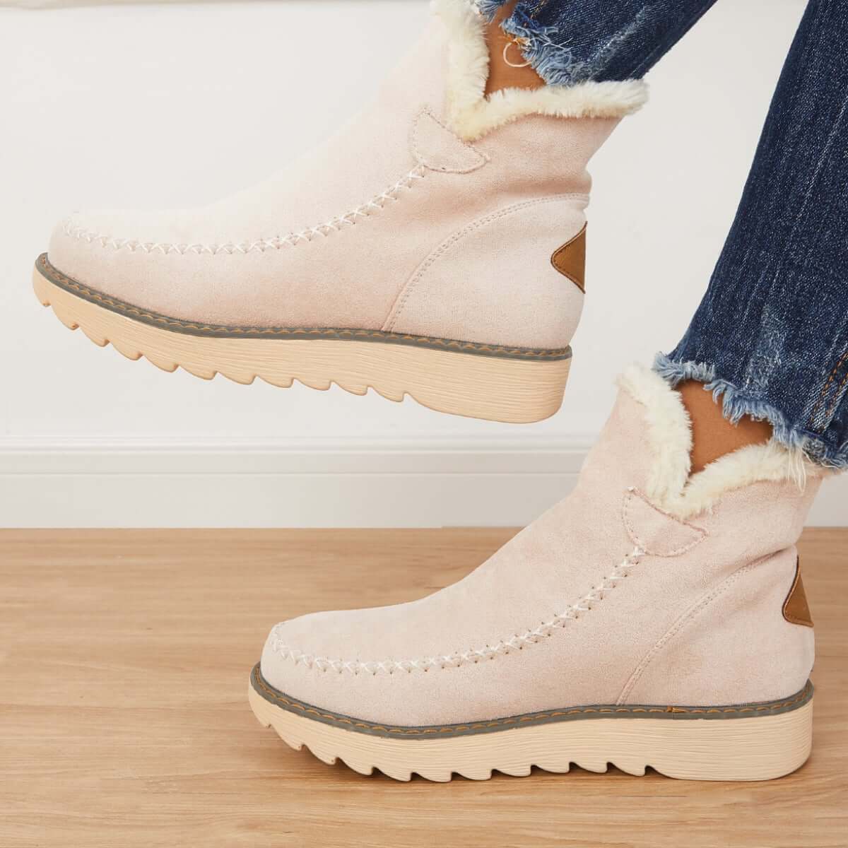 Classic Non-Slip Ankle Snow Booties Warm Fur Lining Boots