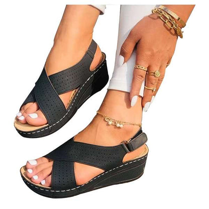 Women's Cross Strap Wedge Sandals - BUY 2 FREE SHIPPING