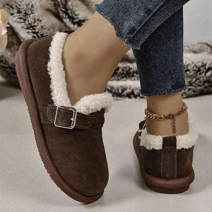 Women's Plush Round Toe Slip-On Orthopedic Loafers Shoes