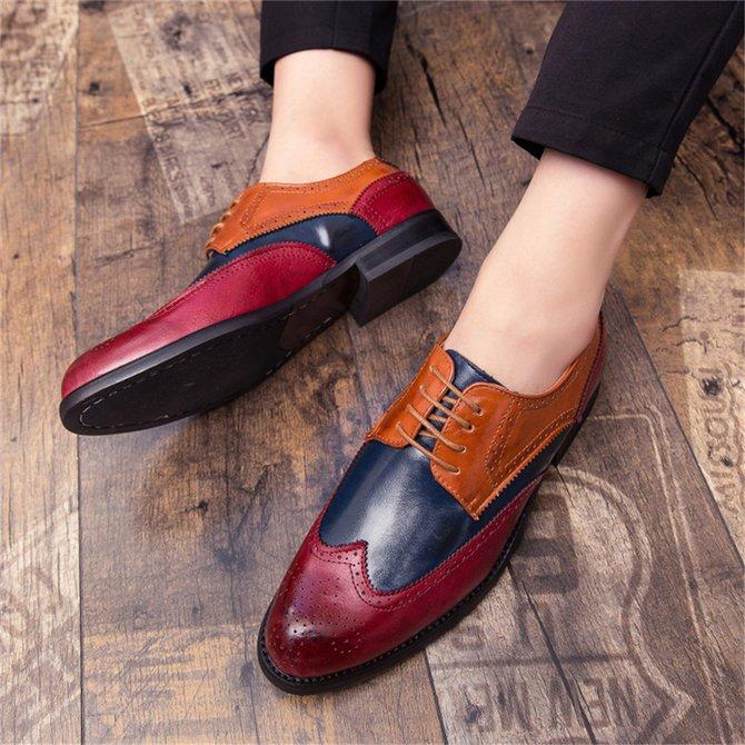 Men's Retro Leather Non Slip Business Formal Shoes