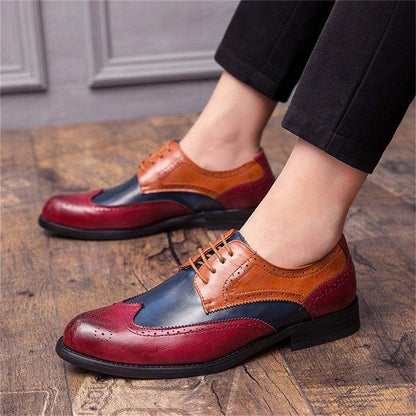 Men's Retro Leather Non Slip Business Formal Shoes