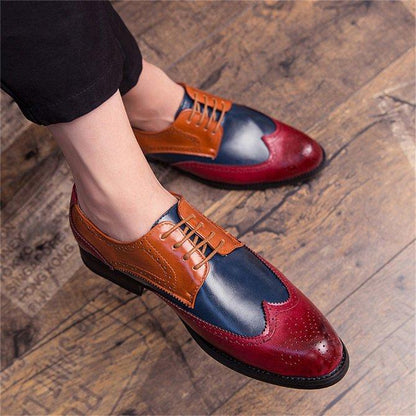 Men's Retro Leather Non Slip Business Formal Shoes