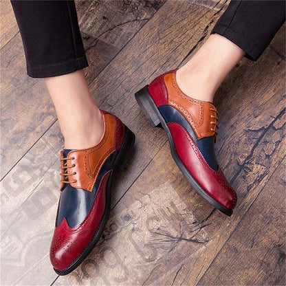 Men's Retro Leather Non Slip Business Formal Shoes