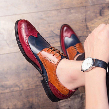 Men's Retro Leather Non Slip Business Formal Shoes