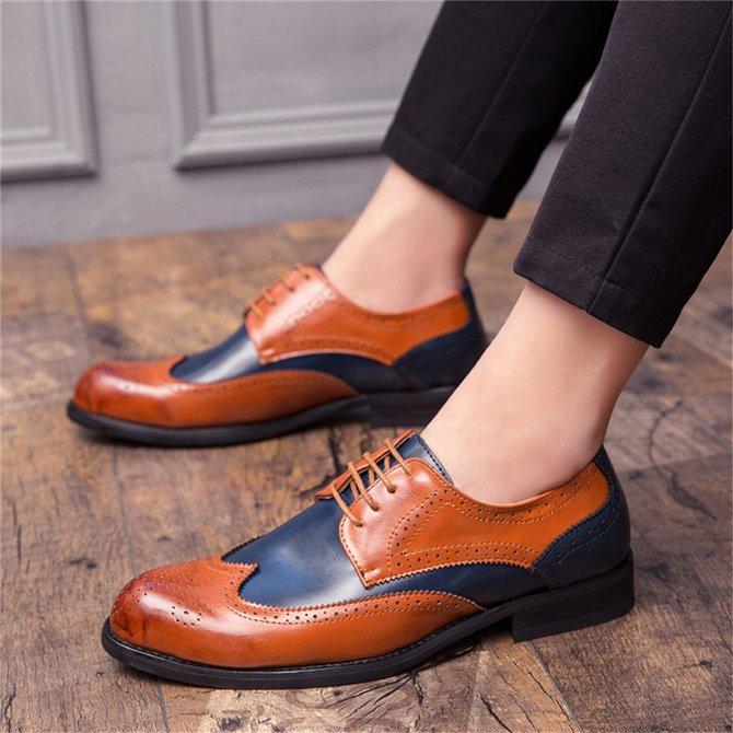 Men's Retro Leather Non Slip Business Formal Shoes