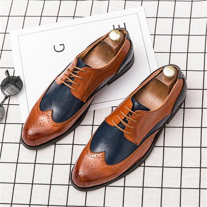 Men's Retro Leather Non Slip Business Formal Shoes