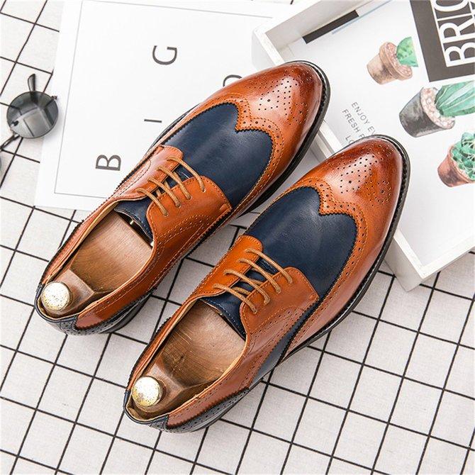 Men's Retro Leather Non Slip Business Formal Shoes