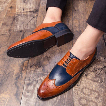 Men's Retro Leather Non Slip Business Formal Shoes