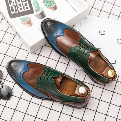 Men's Retro Leather Non Slip Business Formal Shoes