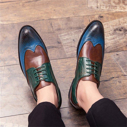 Men's Retro Leather Non Slip Business Formal Shoes