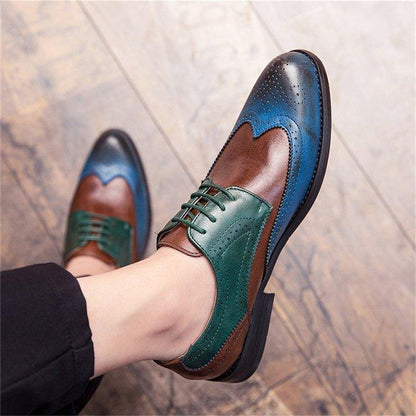 Men's Retro Leather Non Slip Business Formal Shoes