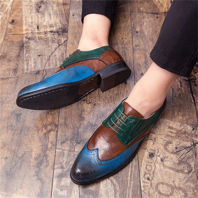 Men's Retro Leather Non Slip Business Formal Shoes