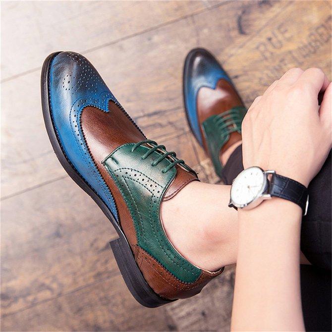 Men's Retro Leather Non Slip Business Formal Shoes