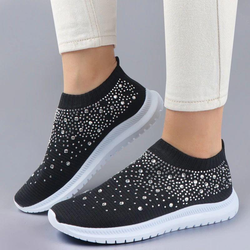 [#1 TRENDING SUMMER ]  Women's Crystal Breathable Orthopedic Slip On Walking Shoes