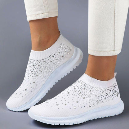 [#1 TRENDING SUMMER ]  Women's Crystal Breathable Orthopedic Slip On Walking Shoes