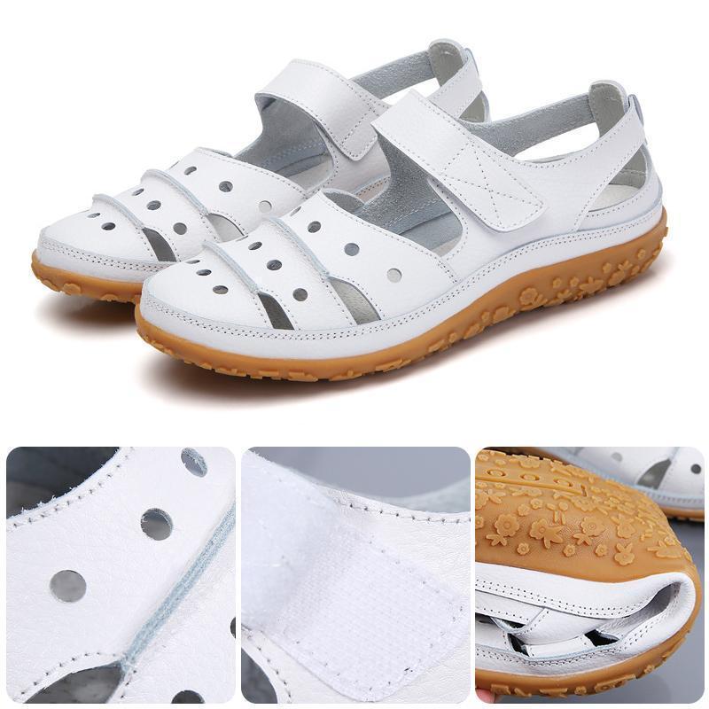 Hollow Out Hook Loop Casual Flat Sandals For Women