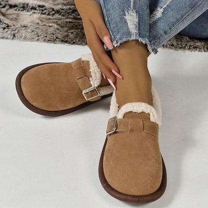 Women's Plush Round Toe Slip-On Orthopedic Loafers Shoes