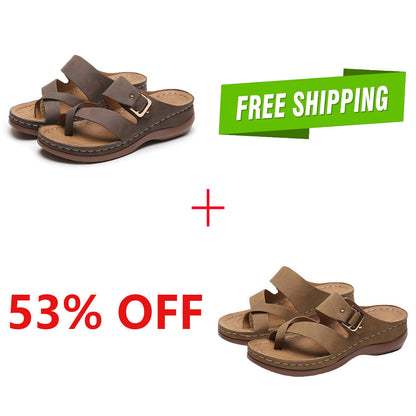 Women's Arch Support Casual Leather Sandals