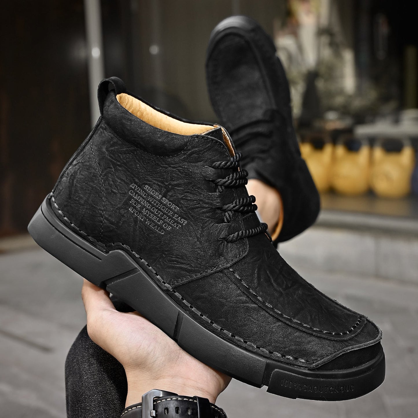 Brave Shoes™ -Winter men's casual leather shoes with leather soft soles and high top leather shoes