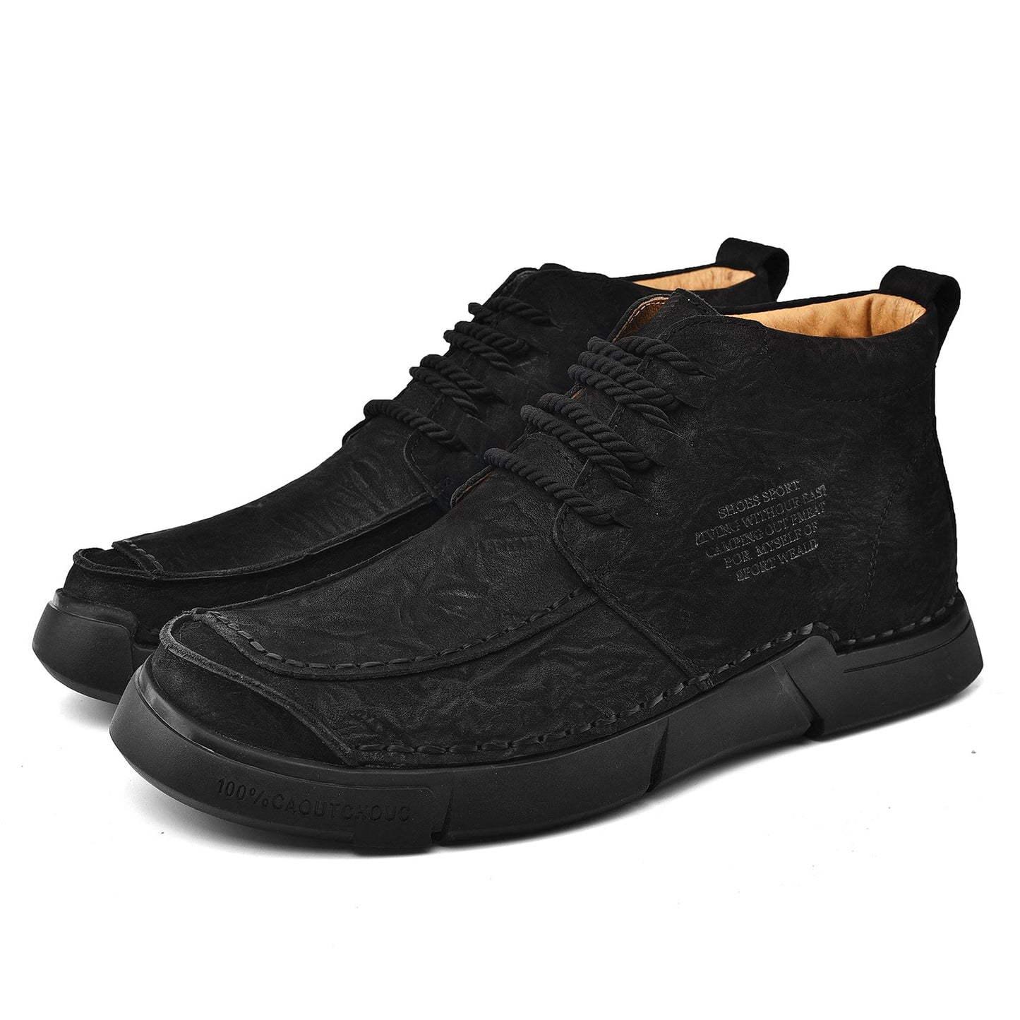 Brave Shoes™ -Winter men's casual leather shoes with leather soft soles and high top leather shoes