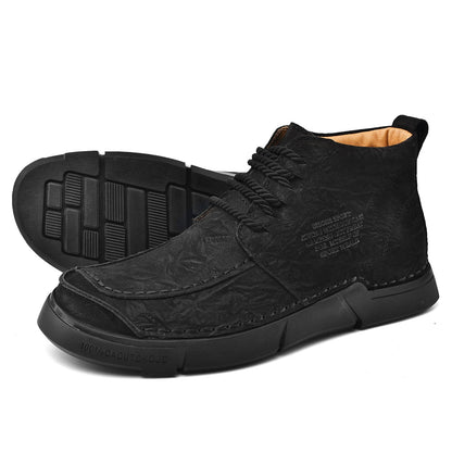 Brave Shoes™ -Winter men's casual leather shoes with leather soft soles and high top leather shoes