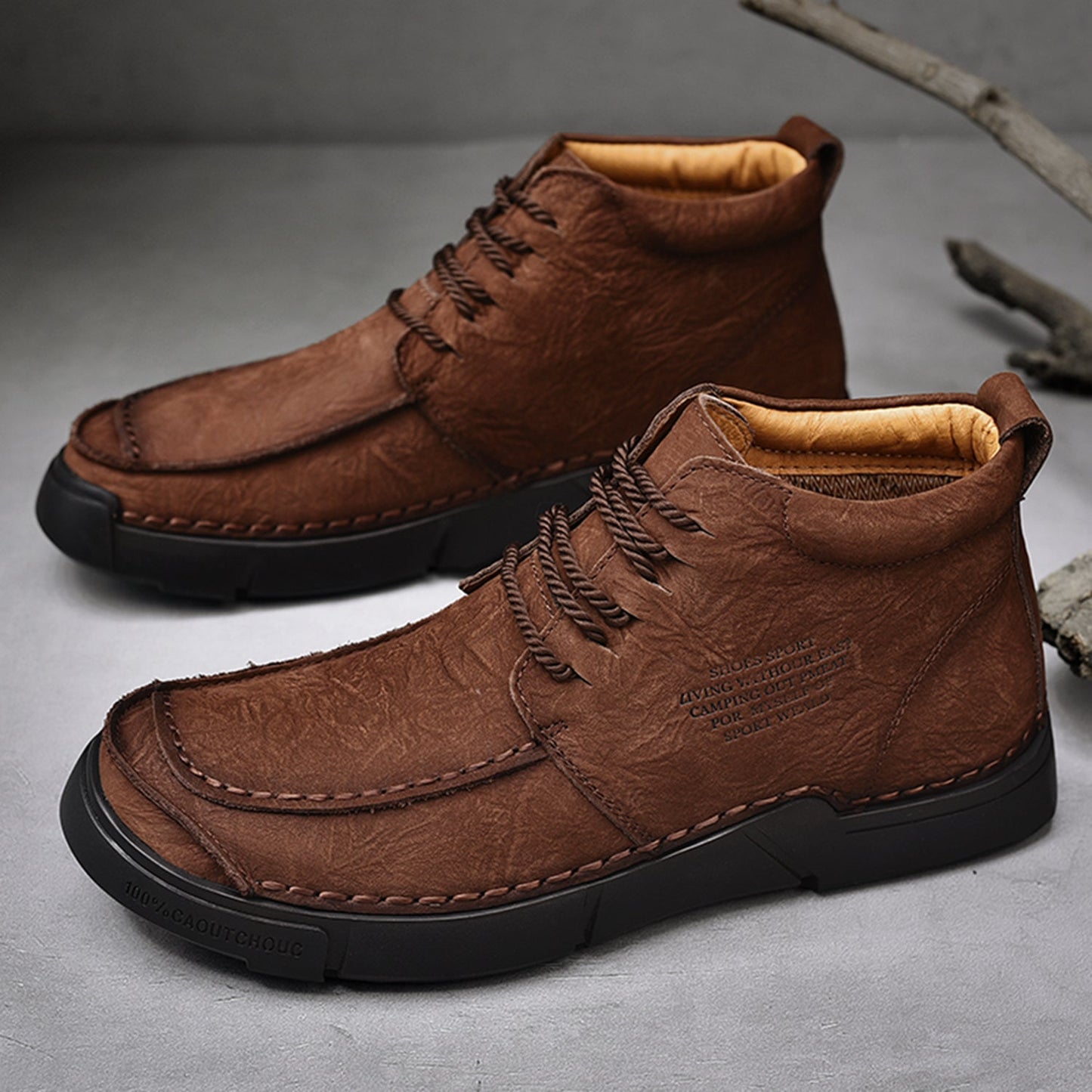 Brave Shoes™ -Winter men's casual leather shoes with leather soft soles and high top leather shoes