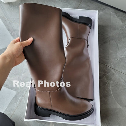 Ins ZA Genuine Leather Knee High Boots