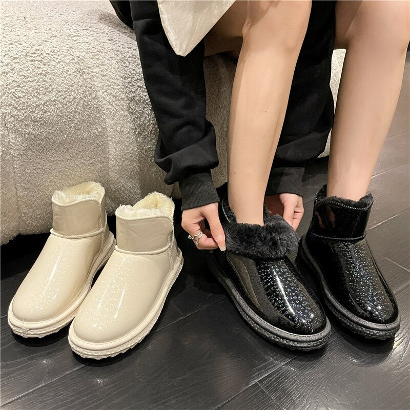 Round Toe Short Tube Thickened Cotton Shoes