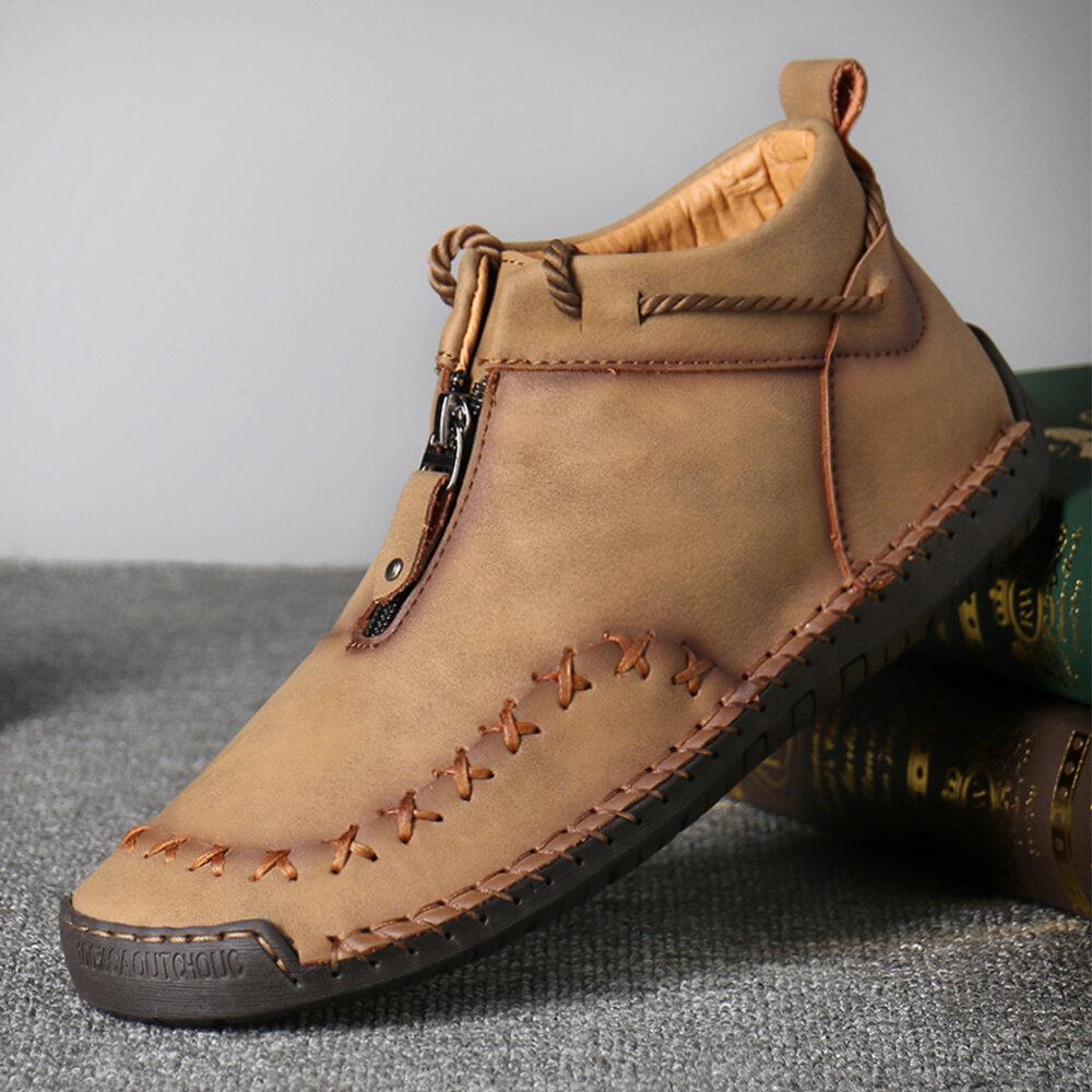 Brave Shoes™—Men Casual Handmade Zipper High-top Shoes