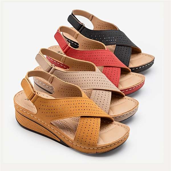 Women's Cross Strap Wedge Sandals - BUY 2 FREE SHIPPING