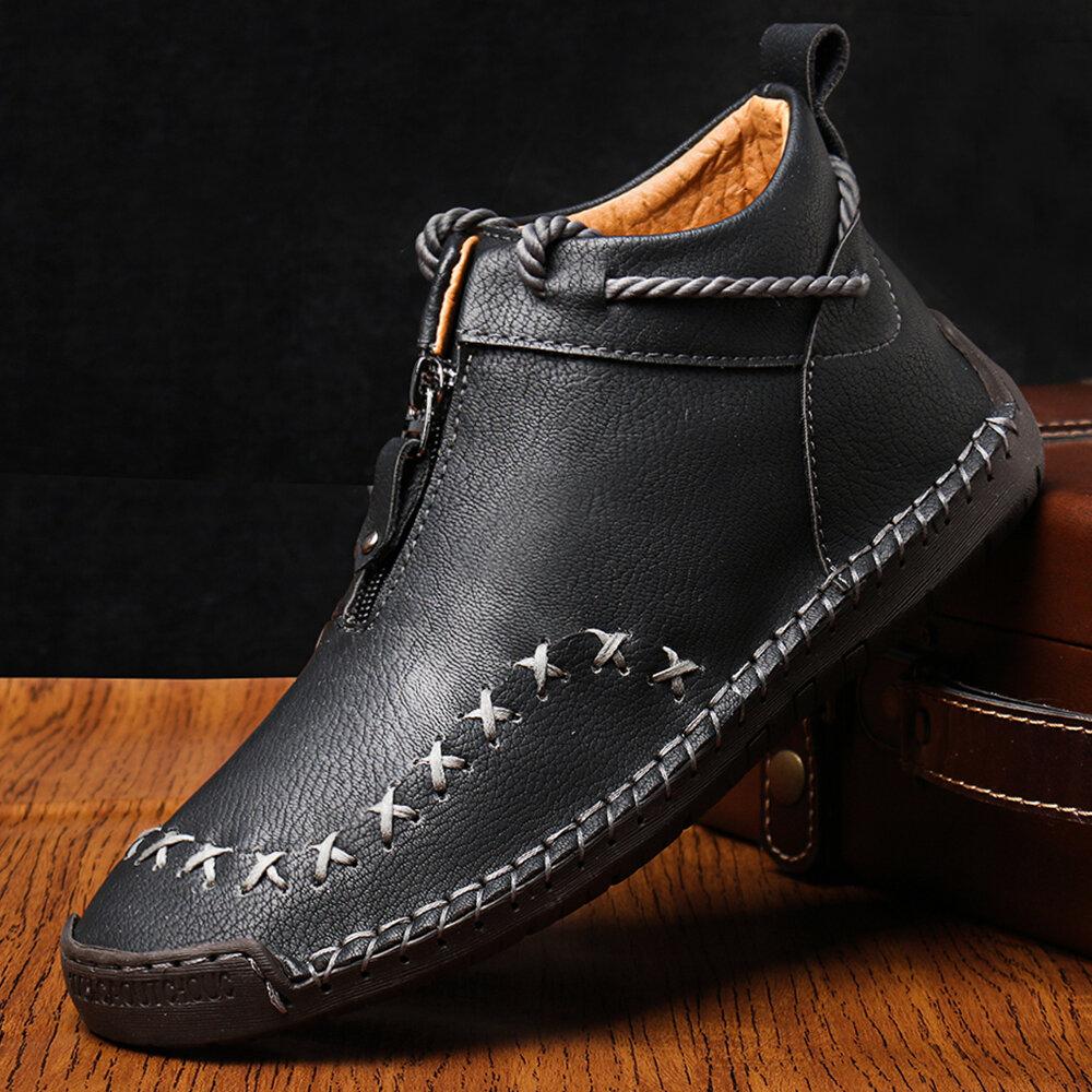 Brave Shoes™—Men Casual Handmade Zipper High-top Shoes