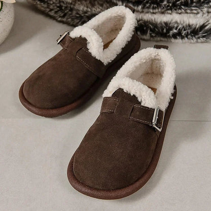 Women's Plush Round Toe Slip-On Orthopedic Loafers Shoes