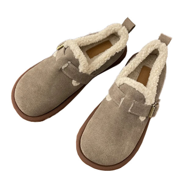 Women's Plush Round Toe Slip-On Orthopedic Loafers Shoes