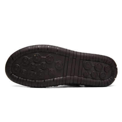 Men's Leather Classic Roman Outdoor Beach Rubber Flip Sandals - SolaceConnect.com