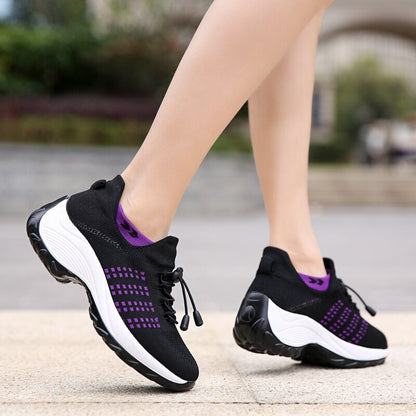 Ortho Stretch Cushion Shoes - Black Purple