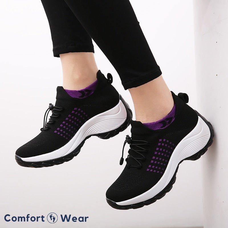 Ortho Stretch Cushion Shoes - Black Purple