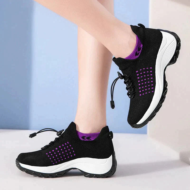 Ortho Stretch Cushion Shoes - Black Purple