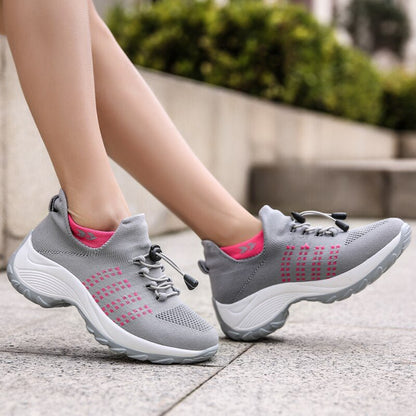 Ortho Stretch Cushion Shoes - Gray Pink