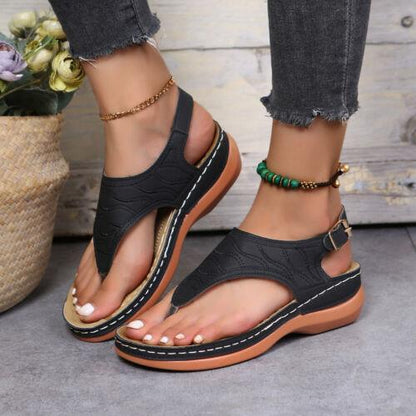 Low-Wedge Orthopedic Sandals Casual Flat Flip Flops Anti-Slip for Women - TheGivenGet