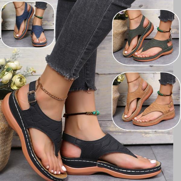 Low-Wedge Orthopedic Sandals Casual Flat Flip Flops Anti-Slip for Women - TheGivenGet